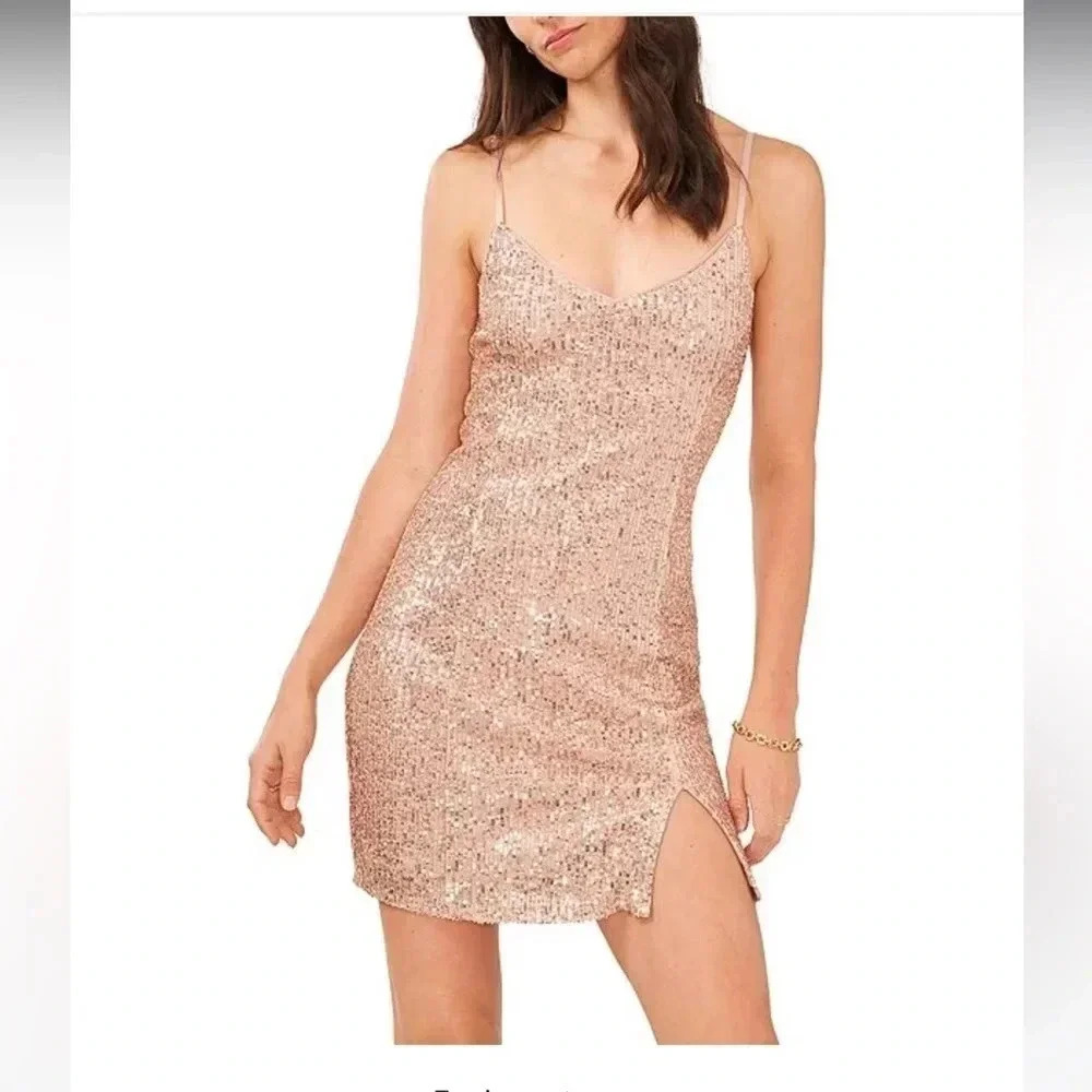 1. State Rose Gold sequined dress size 2